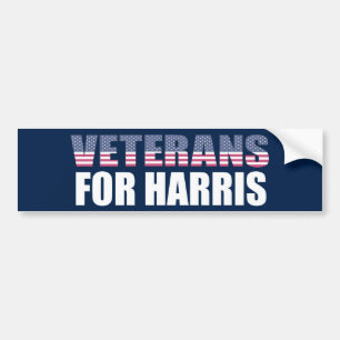 Veterans for Harris Walz 2024 Election Blue Bumper Sticker