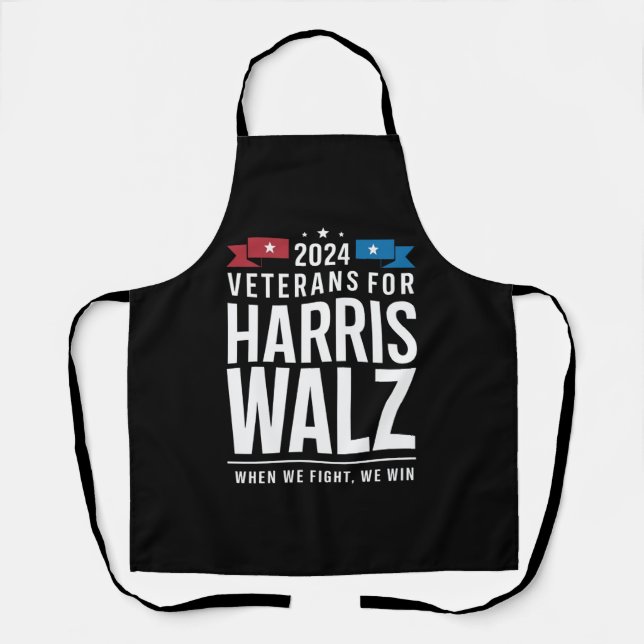 Veterans For Harris Walz 2024 Presidential  Apron (Front)