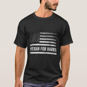 Veterans For Harris Walz American Flag Election  T-Shirt