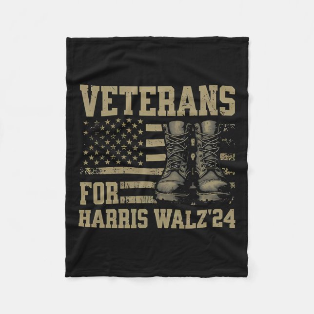 Veterans For Harris Wheimer Waltz 2024 Presidentia Fleece Blanket (Front)