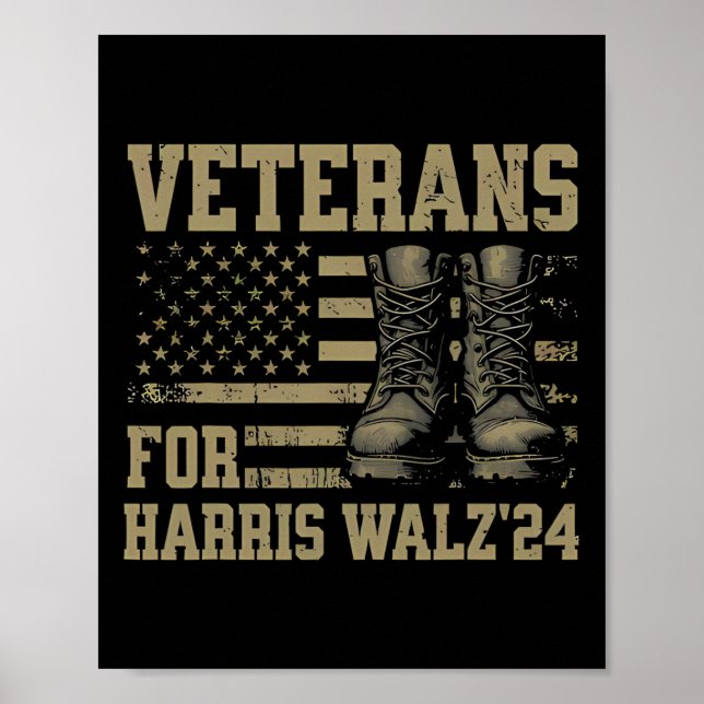 Veterans For Harris Wheimer Waltz 2024 Presidentia Poster (Front)