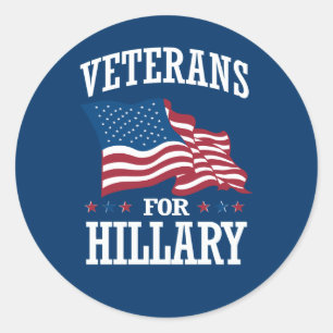 VETERANS FOR HILLARY CLASSIC ROUND STICKER