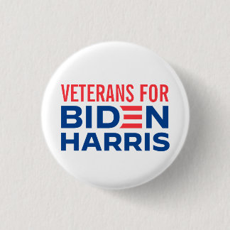 VETERANS FOR JOE BIDEN & KAMALA  2020 Presidential 3 Cm Round Badge
