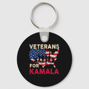 Veterans For Kamala American Flag Army Support Kam Key Ring