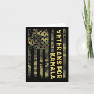 Veterans For Kamala Camouflage American Flag Harri Card