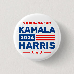 Veterans for Kamala Harris 2024 Election Stickers 3 Cm Round Badge