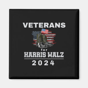 Veterans For Kamala Wheimer Us Flag 2024 Campaign Magnet
