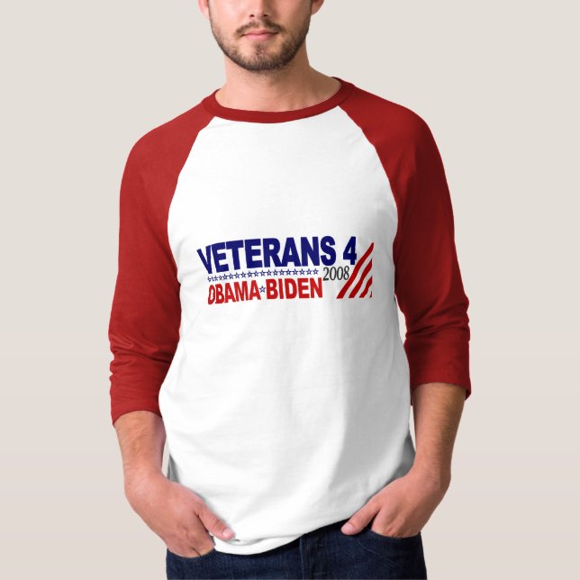 Veterans For Obama Biden T-Shirt (Front)