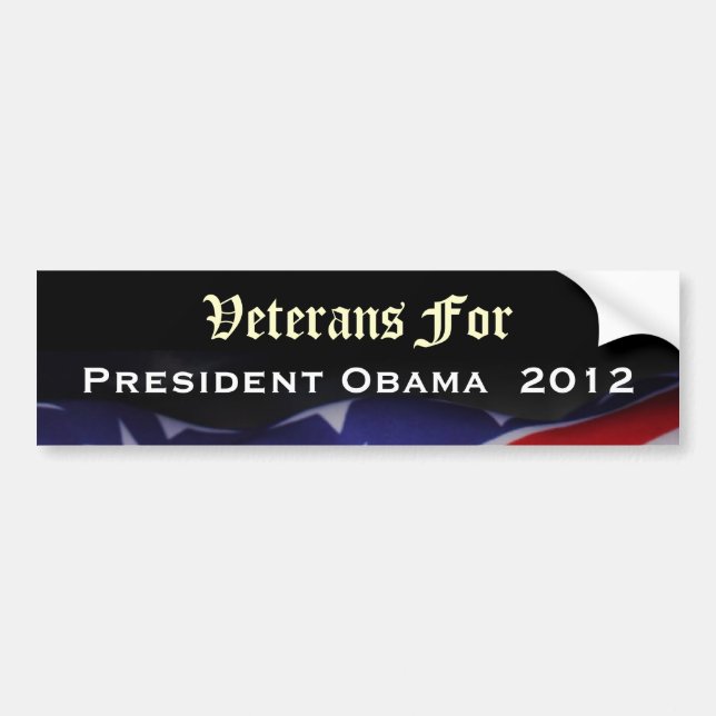 Veterans For President Obama 2012 Bumper Sticker (Front)