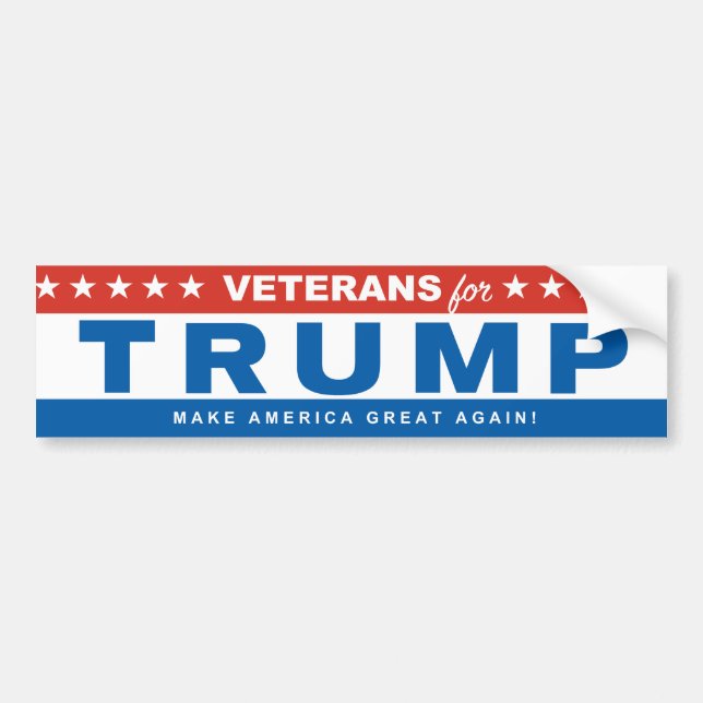 Veterans for Trump 2016 Bumper Sticker (Front)