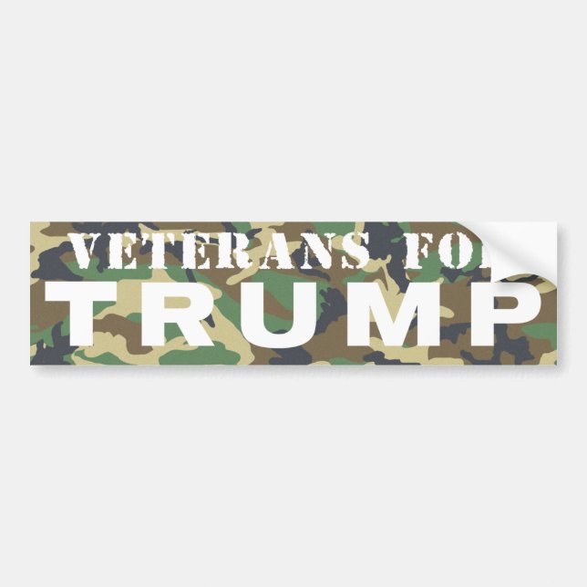 Veterans for Trump 2016 Bumper Sticker (Front)