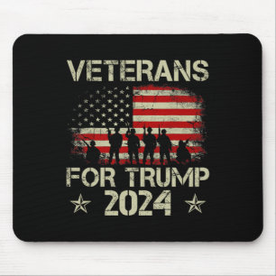 Veterans For Trump 2024 American Flag 4th Of July Mouse Mat