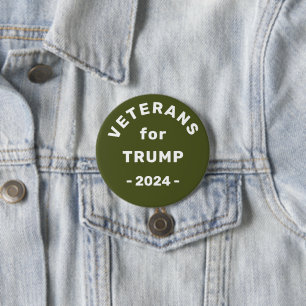 Veterans for Trump 2024 Election Campaign Button