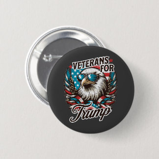 Veterans for Trump 6 Cm Round Badge