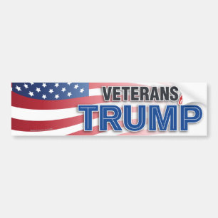 Veterans For Trump Patriotic American Flag Bumper Sticker