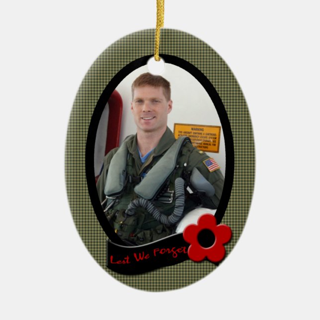 Veteran's Memorial Photo Ornament Keepsake (Front)