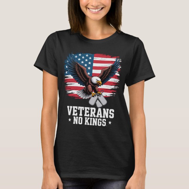 Veterans No Kings American Eagle  T-Shirt (Front)