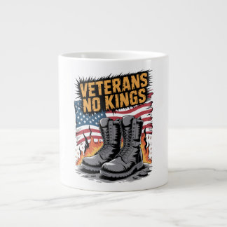 Veterans No Kings USA Flag Large Coffee Mug