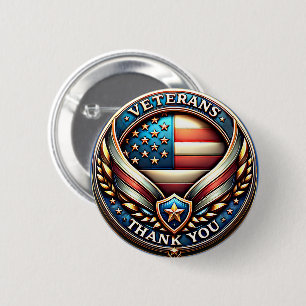 Veteran's Thank You Day  6 Cm Round Badge
