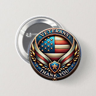 Veteran's Thank You Day 6 Cm Round Badge