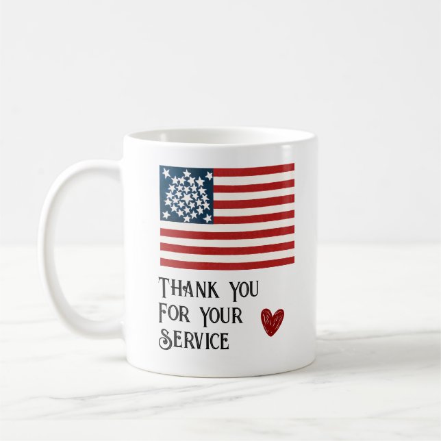 Veterans Thank You For Your Service Gift Coffee Mug (Left)