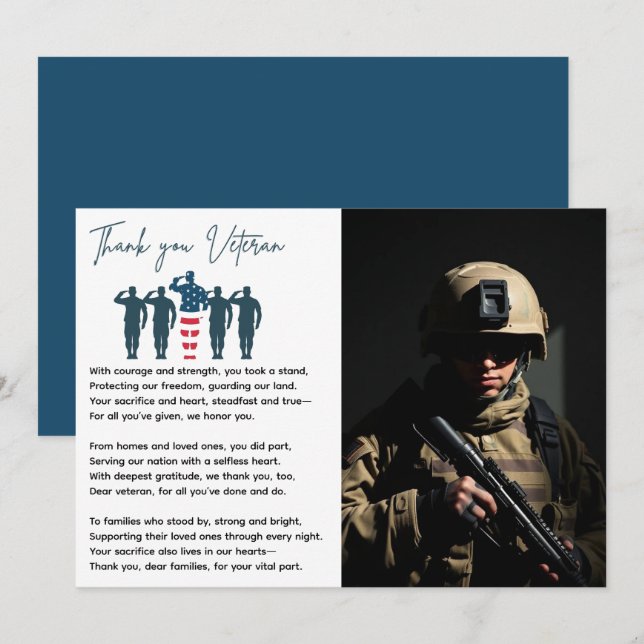 Veterans Thank You | Patriotic Appreciation (Front/Back)