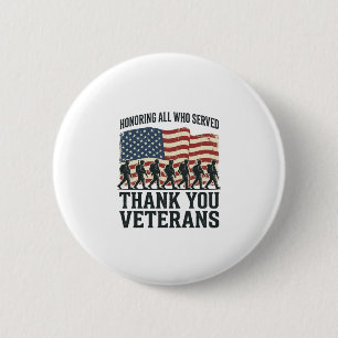 Veterans Thank You Patriotic Military Flag Shirt D 6 Cm Round Badge