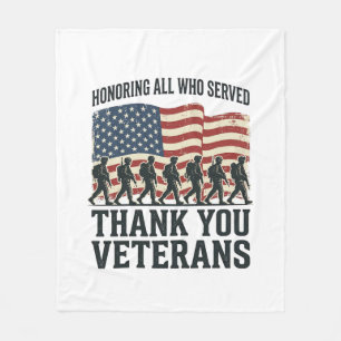 Veterans Thank You Patriotic Military Flag Shirt D Fleece Blanket