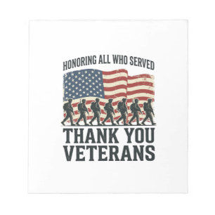 Veterans Thank You Patriotic Military Flag Shirt D Notepad