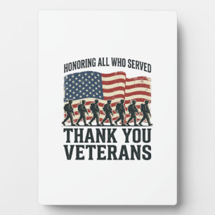 Veterans Thank You Patriotic Military Flag Shirt D Plaque