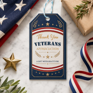 Veterans Thank You Patriotic Military party Gift Tags