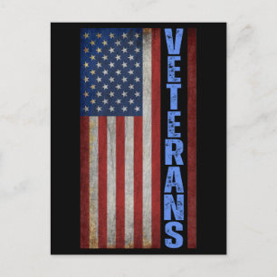 VETERANS USA FLAG 4TH OF JULY POSTCARD