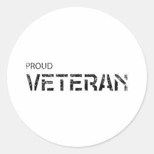 Veterans Veteran War Military Army Gift Classic Round Sticker