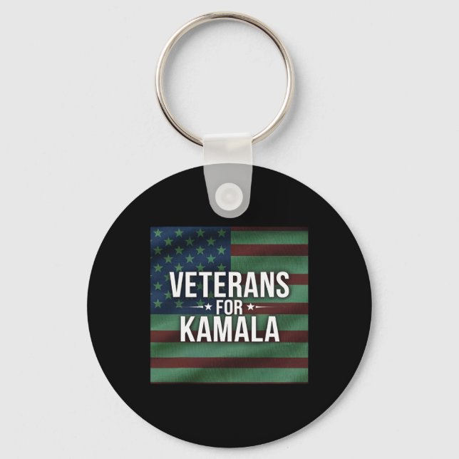 Veterans Voting For Kamala Harris 2024  Key Ring (Front)