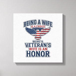 Veterans Wife Honour Patriotic Eagle Shirt Canvas Print