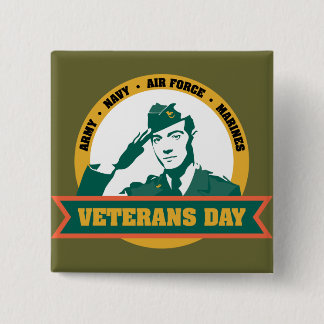 Veterens Day 15 Cm Square Badge