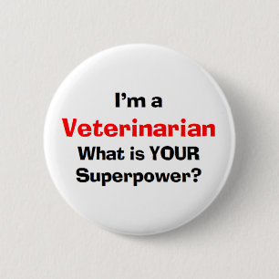 veterinarian 6 cm round badge