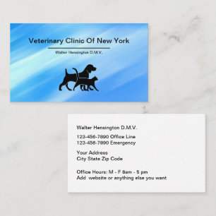 Veterinarian And Animal Hospital Business Card