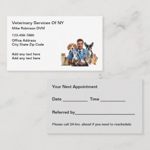 Veterinarian Animal Doctor Clinic Appointment Card