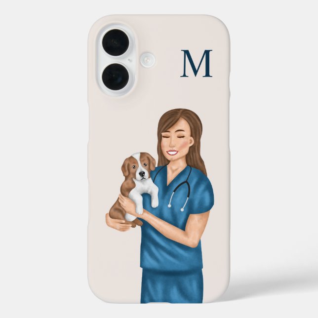 Veterinarian Animal Doctor Vet And Dog Monogram Case-Mate iPhone Case (Back)