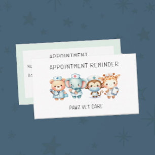 Veterinarian Animal Hospital Appointment Reminder  Card