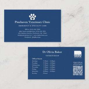 Veterinarian / Animal Hospital QR Code Business Card