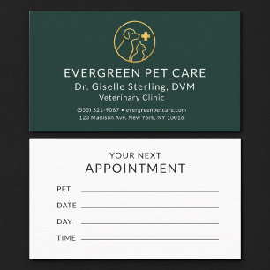 Veterinarian Animal Pet Clinic Appointment Card