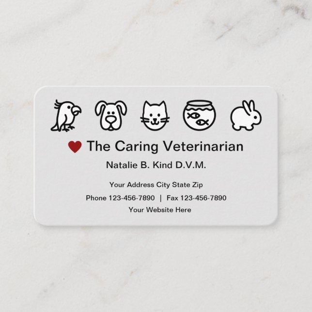 Veterinarian Animals Theme Business Card (Front)