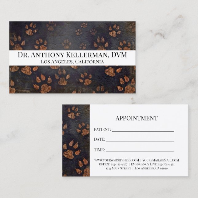 Veterinarian Appointment Business Card (Front/Back)