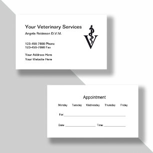 Veterinarian Appointment Business Card Combination