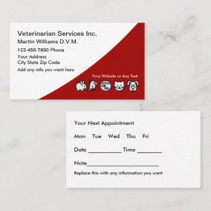 Veterinarian Appointment Business Cards