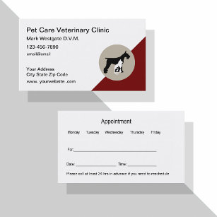 Veterinarian Appointment Business Cards Template