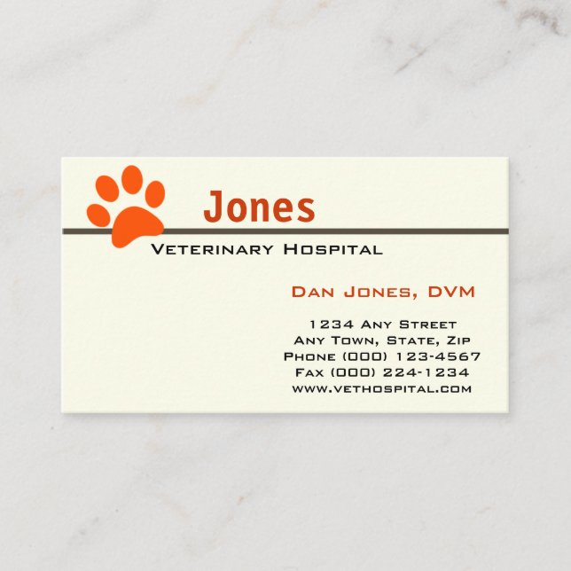 Veterinarian Appointment Card (Front)