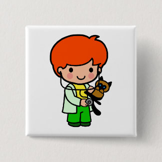 Veterinarian Boy 15 Cm Square Badge